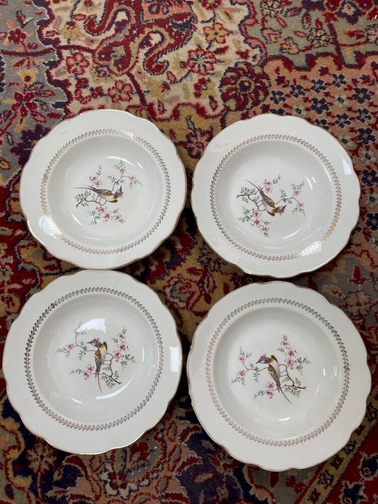 Lot de 4 assiettes creuses Gien Tokio diamètre 23 cm