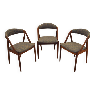 Set of three teak chairs, Danish design, 1970s, designer: Kai Kristiansen