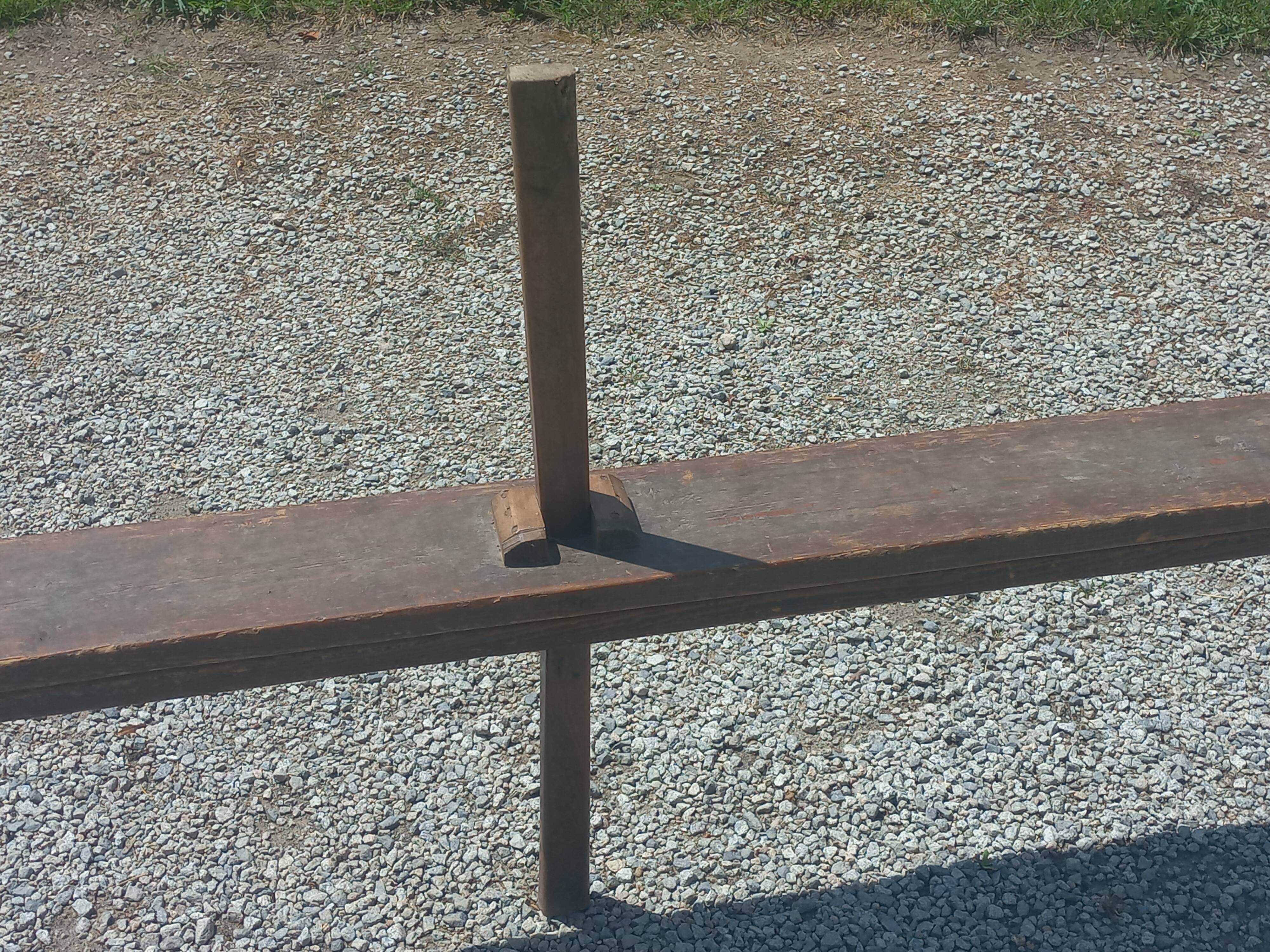 Pair of nineteenth century farmhouse table benches 251cm