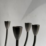 Large brushed metal candlestick with 8 candles, K. Hagberg design 1970