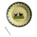 “Teller Keramik” ceramic plate with rooster motif.