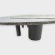 Table basse brutaliste en marble & fer de pia manu, années 1990