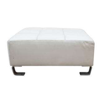 80s leather pouf