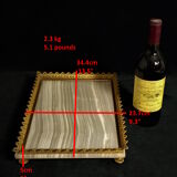 Onyx desk top with brass gallery