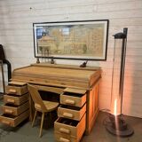 1920s American oak curtain desk