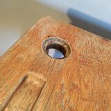 School desk in oak and red metal 1960