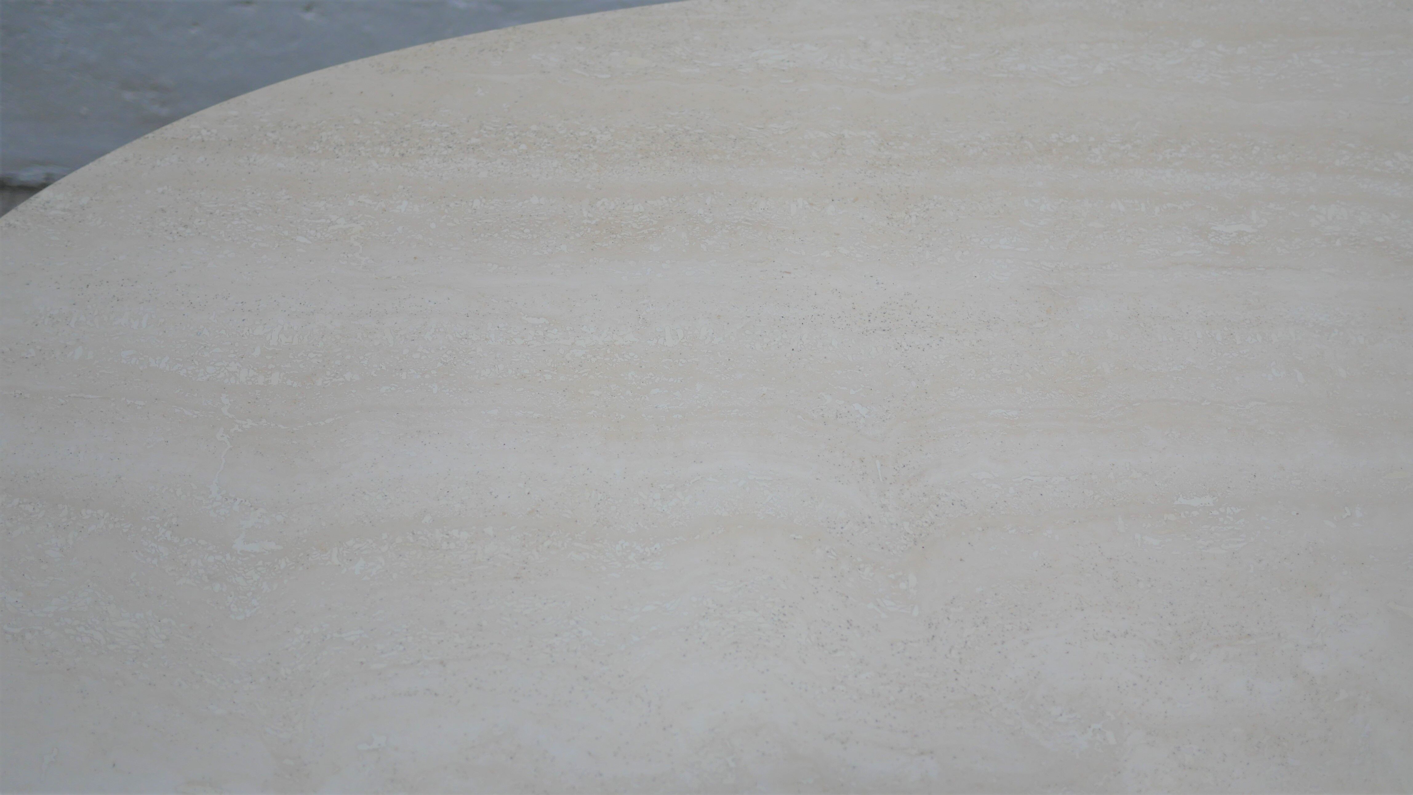 Vintage dining table in travertine by Roche Bobois editions