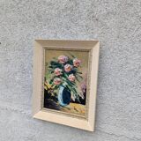 Oil on canvas, bouquet of ranunculus