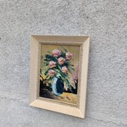 Huile sur toile, bouquet de renoncules
