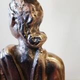 Large kerosene lamp mounted on bronze statue. Late nineteenth century