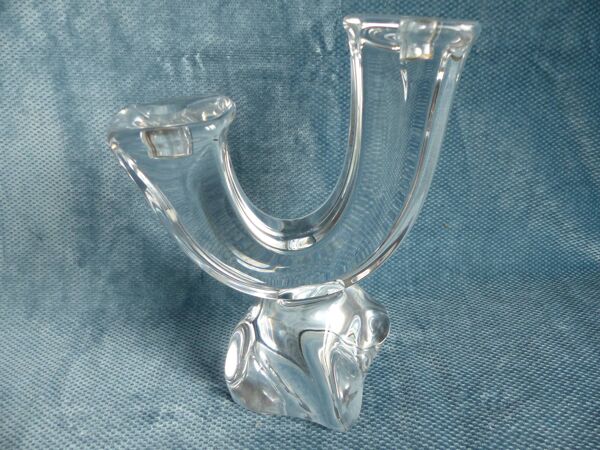 Deux chandeliers en cristal  Daum France