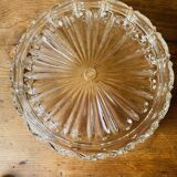 Glass and chiseled bronze ceiling light from the 50s/60s