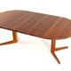 Round 2x extendable Danish Design teak dining table 'Krageris'