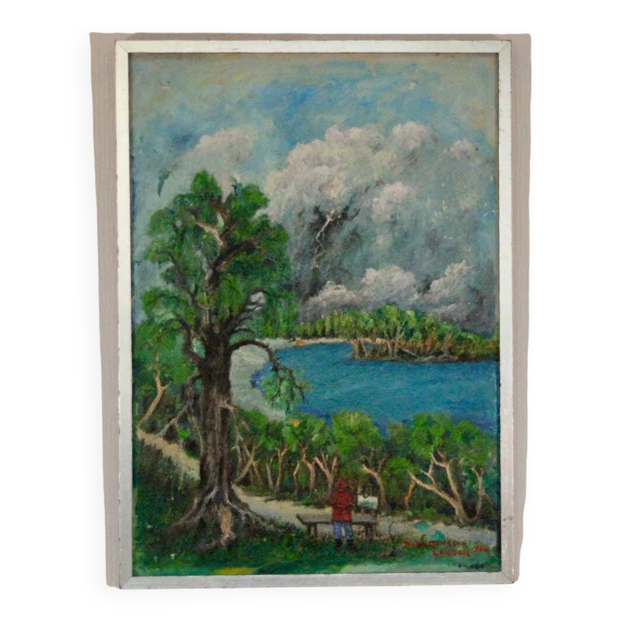 Original Mid Century Swedish Oil on Panel – “London” by Sven Jonsson