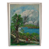 Original Mid Century Swedish Oil on Panel – “London” by Sven Jonsson