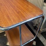 Modernist Art Deco Bauhaus side furniture in tubular chrome steel & wood, ca 1920/30