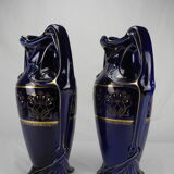 Lunéville Keller old french mantelpiece vases planter 19th