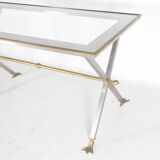 Stainless steel and brass table
