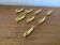 Set of 8 antique privilege knife holders gold metal duck vintage