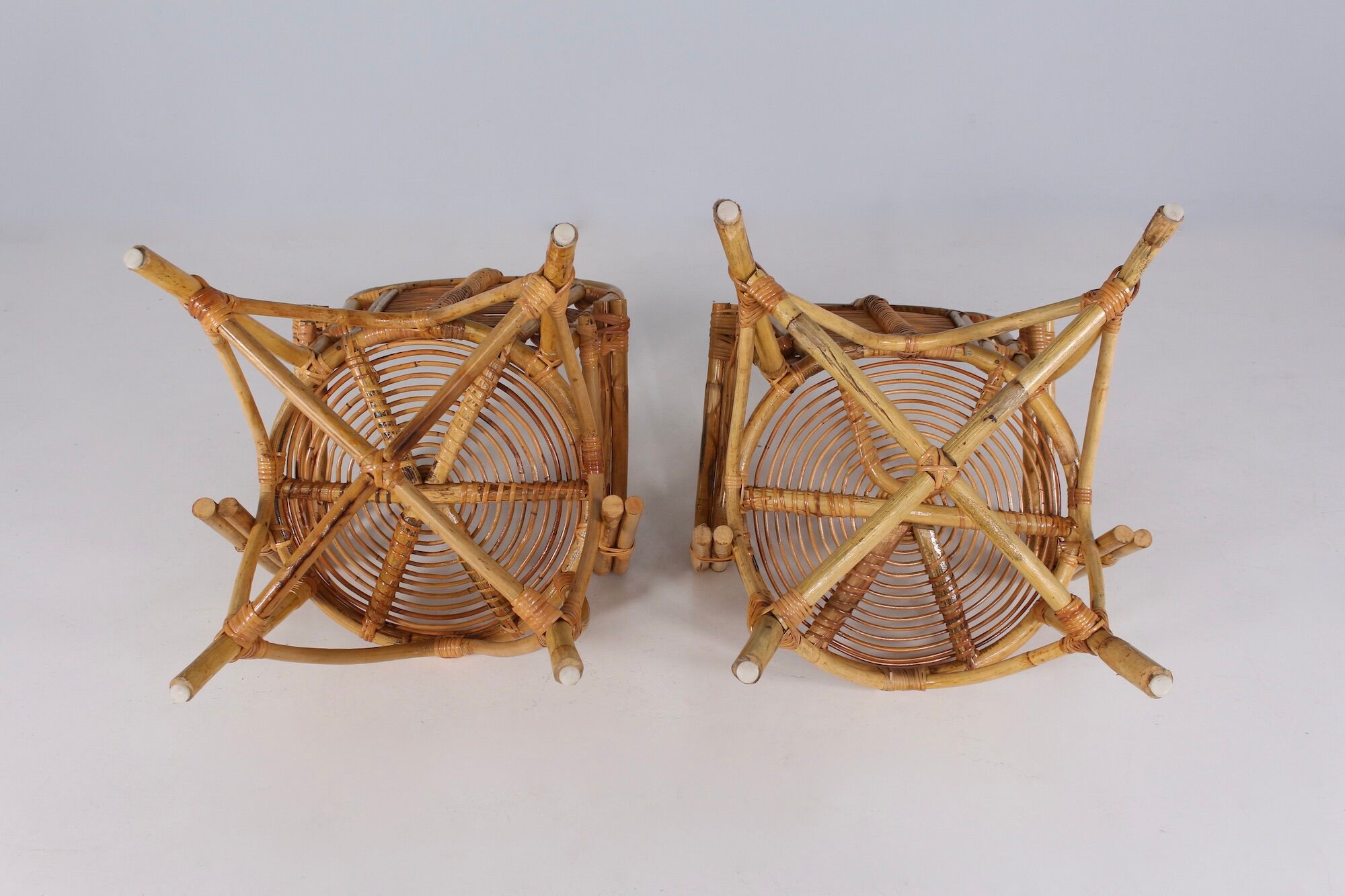 2 bamboo armchairs "wicker chairs"
