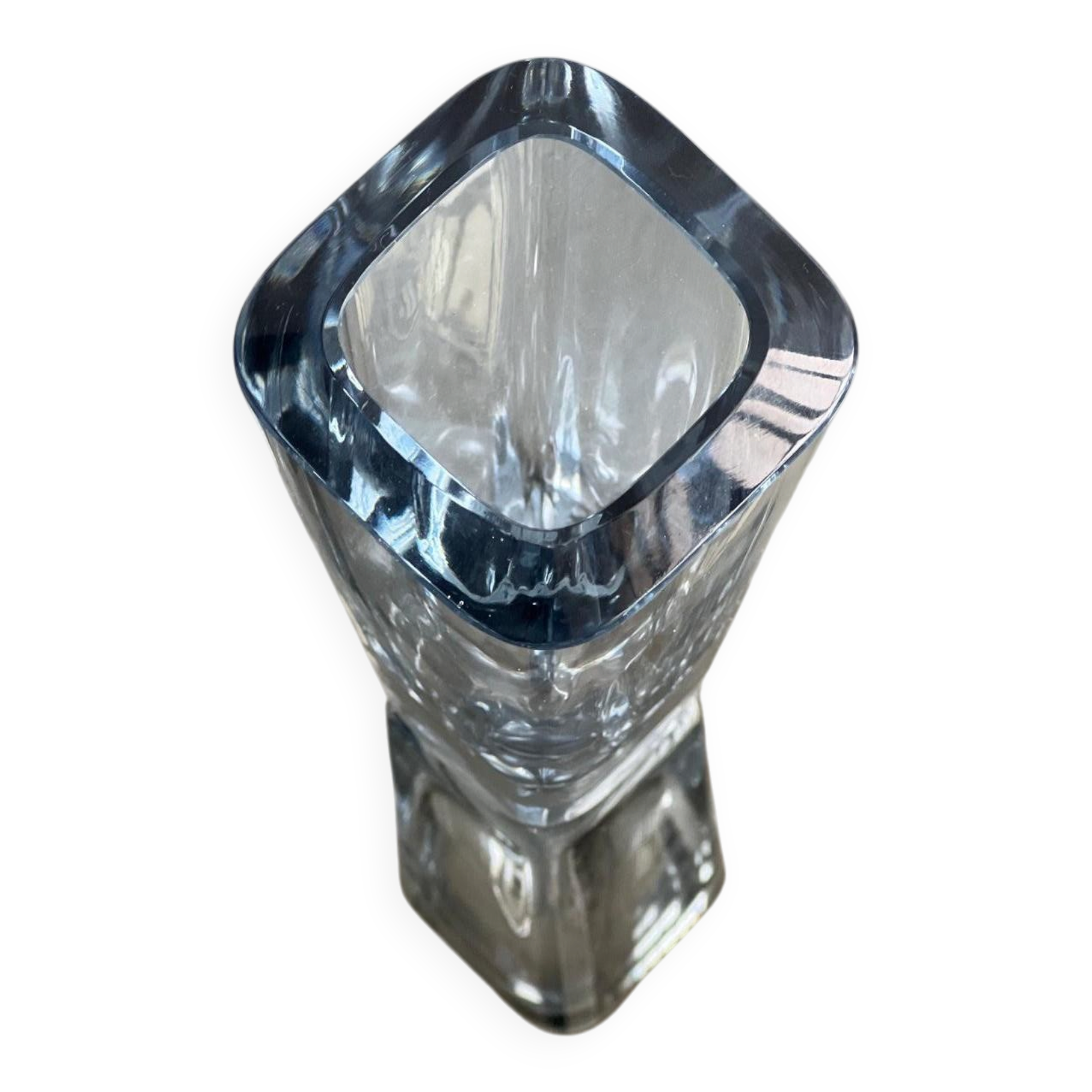 Decorative Swedish Vase, Clear Glass, Stromberg, Mid-Century Modern, Collectible
