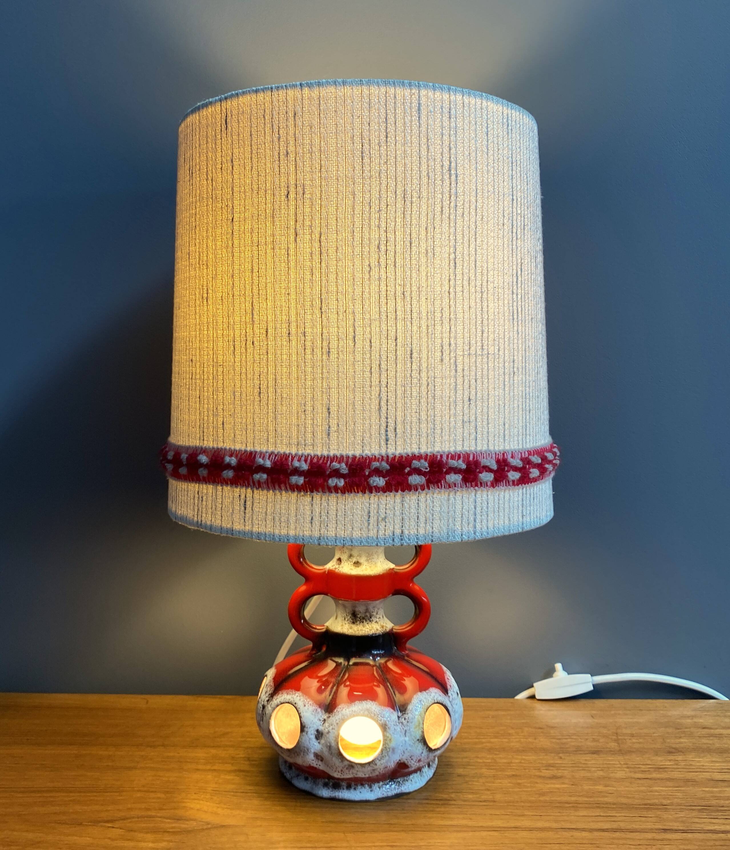 West Germany ceramic table lamp 1970s