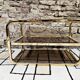 Brass coffee table with sliding top and smoked glass, 1970s vintage