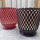 Pair of vintage plant pots SYLA – Made in France – Red and burgundy