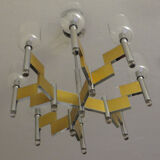 Sciolari brass and glass 8 arm chandelier, 1970s