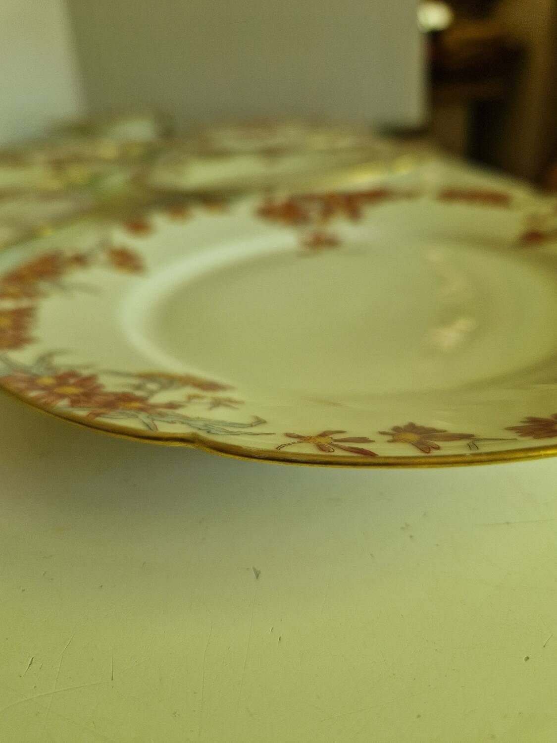 Lot of 11 Porcelain Dinner Plates Plus Presentation Dish Manufactured