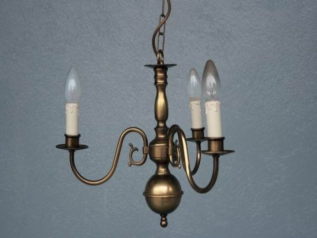 Lustre hollandais en bronze 3 branches