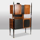 Pair of Italian cabinets in teak veneer. 1960s.