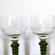 Set de 4 verres en cristal au pied vert