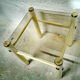 Vintage metal side table and smoked glass