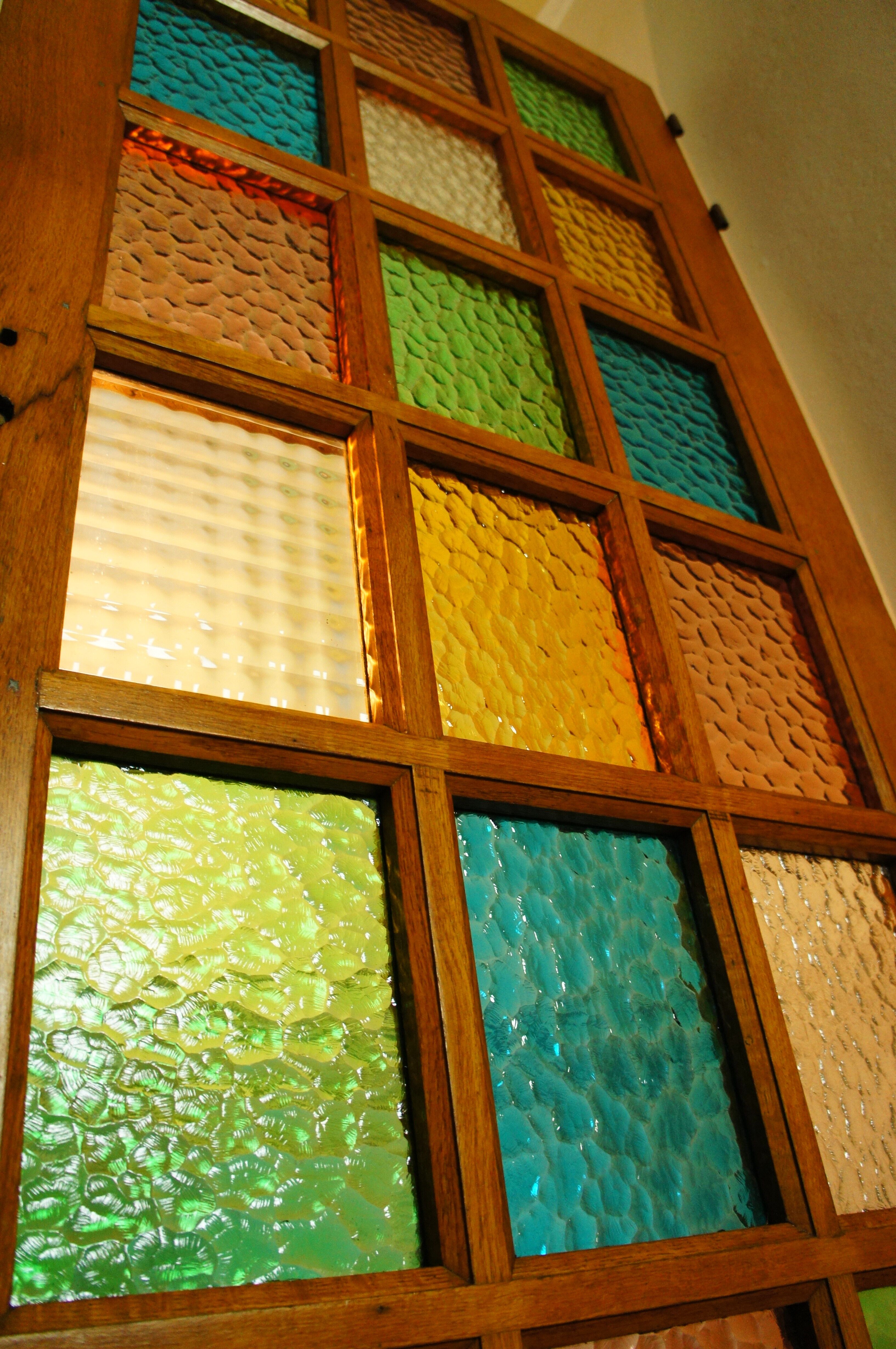 Old glass door solid oak 1960