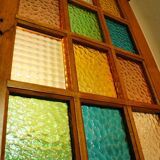 Old glass door solid oak 1960