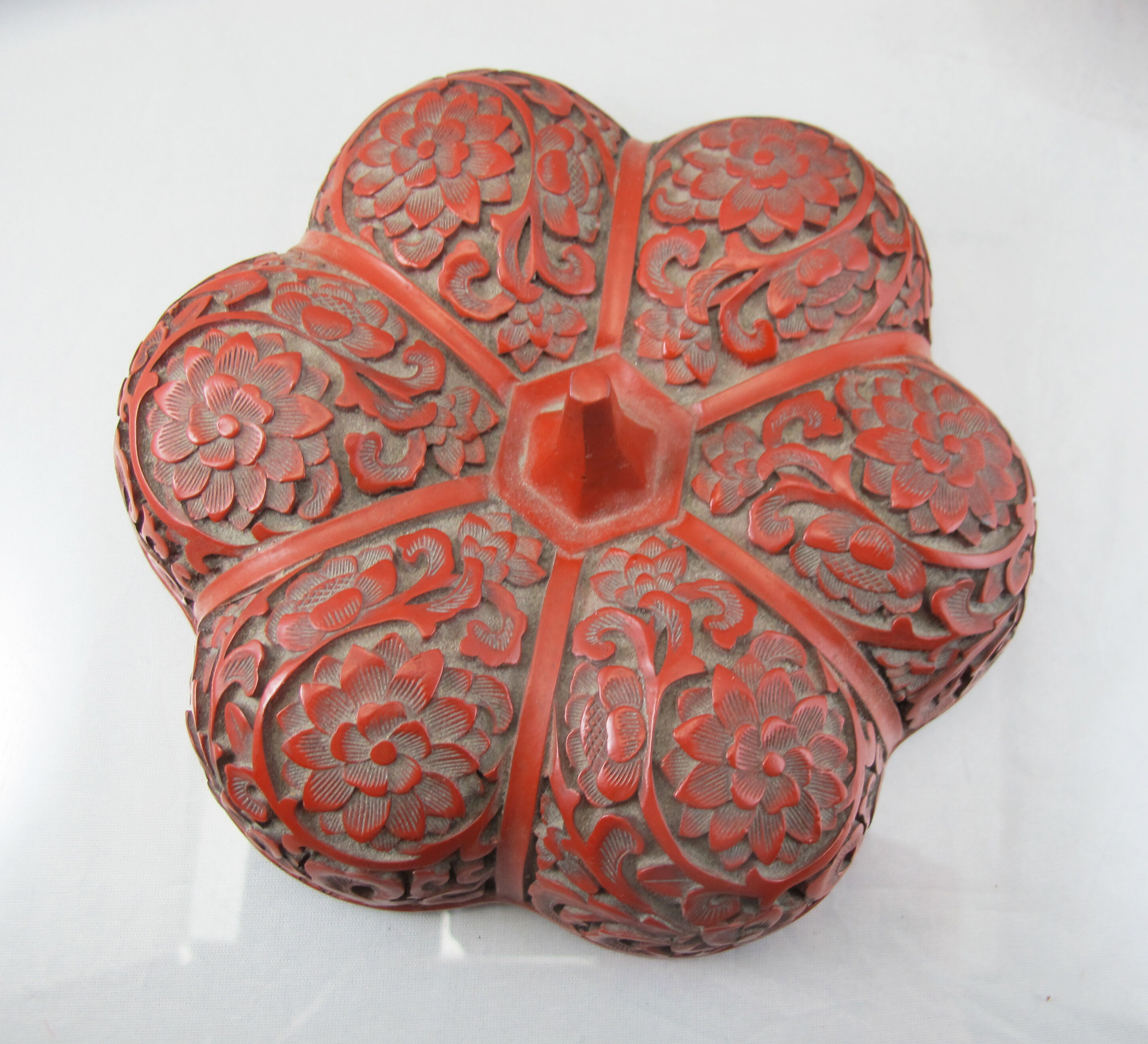Old Chinese box in red lacquer Beijing China Asia