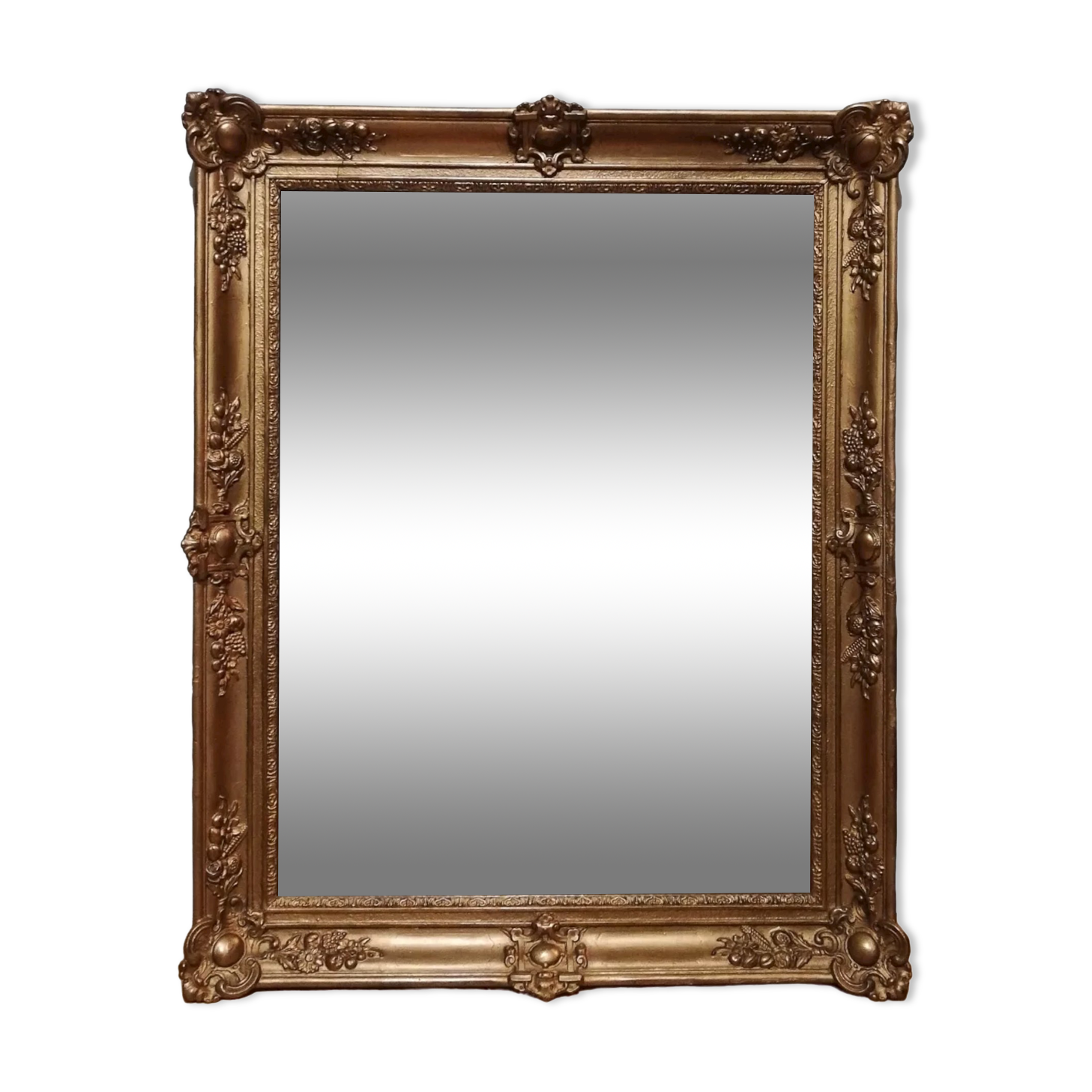 Wooden mirror and gilded stucco style Restoration height 94cm