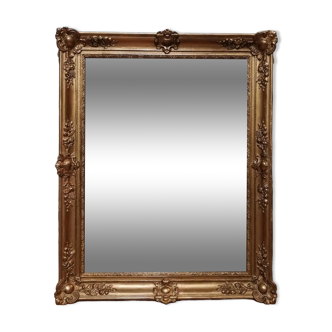 Miroir en bois et stuc dorés de style Restauration hauteur 94cm