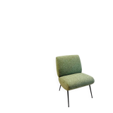 Chauffeuses vintage Kiss Pelfran rénovées – tissu bouclé vert