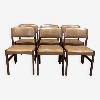 Suite of 6 scandinavian design rosewood chairs.