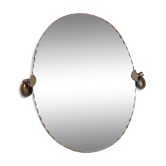 Adjustable oval beveled mirror
