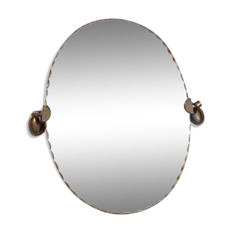 Miroir biseauté oval orientable