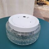 Round cast glass ceiling lamp