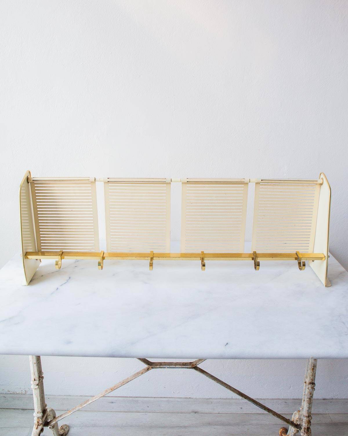 1950s German metal wall coat rack