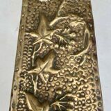 Embossed metal vase by alfred daguet, 1900 art nouveau period