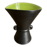 Vase with black and green ears the norman pottery of louviers