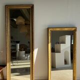 Golden rectangular mirror 150x31cm