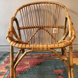 Rattan basket armchair 60s