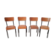 Set of 4 vintage tubular school chairs from the 60s 70s